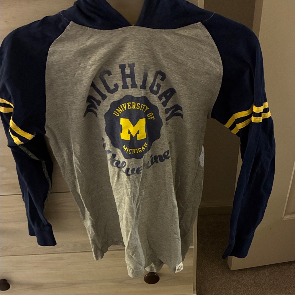 University of Michigan Women's Navy & Gray Hoodie Sweatshirt